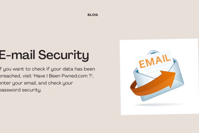 E-mail Security, specifically encouraging users to check whether their data has been compromised using the well-known site...