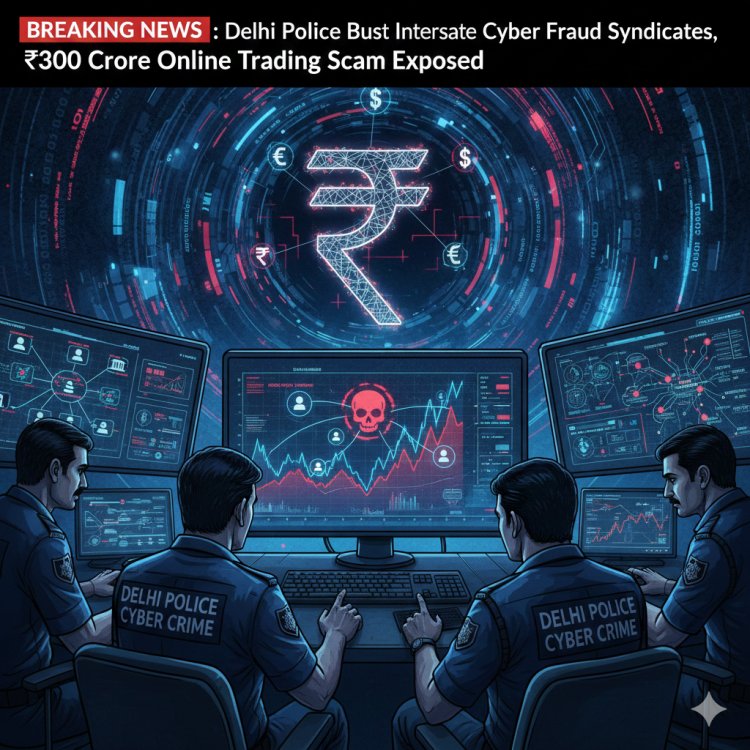 Delhi Police Bust Interstate Cyber Fraud Syndicates, ₹300 Crore Online Trading Scam Exposed