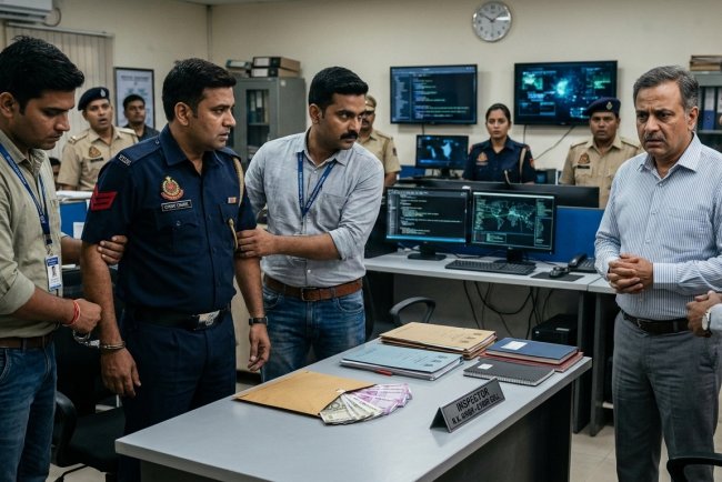 Two Cyber Crime Police Officers Arrested by ACB for Allegedly Demanding ₹1 Lakh Bribe from Fraud Victim