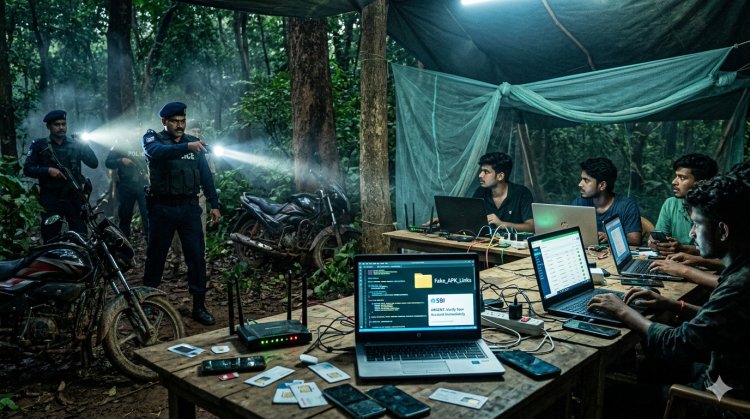 Jharkhand Cyber Fraud Gang Busted: Fake APK Links Used from Forest Hideouts to Hack Bank Accounts