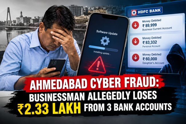 Ahmedabad Cyber Fraud: Businessman Allegedly Loses ₹2.33 Lakh From 3 Bank Accounts